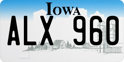 IA license plate ALX960