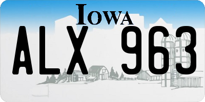 IA license plate ALX963