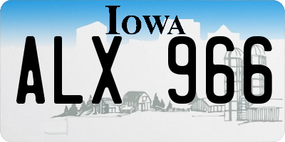 IA license plate ALX966