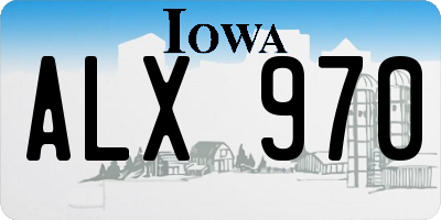 IA license plate ALX970