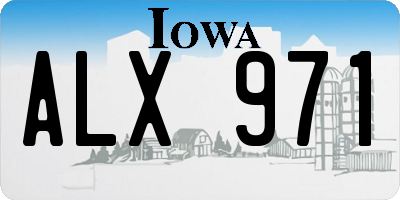 IA license plate ALX971