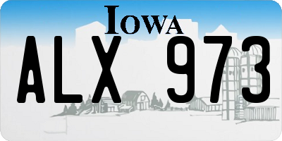 IA license plate ALX973