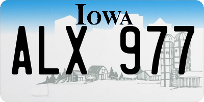 IA license plate ALX977