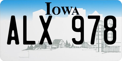 IA license plate ALX978