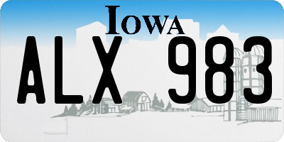 IA license plate ALX983