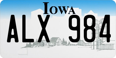 IA license plate ALX984