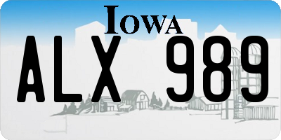 IA license plate ALX989