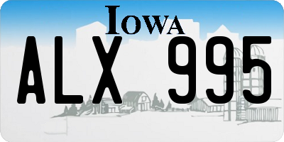IA license plate ALX995