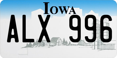 IA license plate ALX996