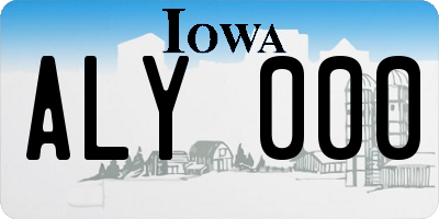 IA license plate ALY000