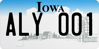 IA license plate ALY001