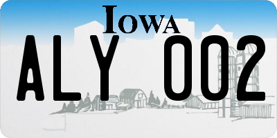 IA license plate ALY002