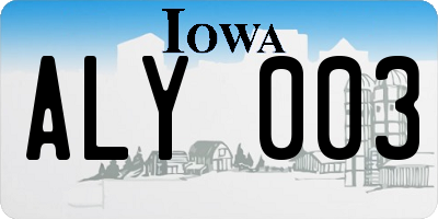 IA license plate ALY003