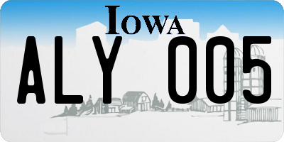 IA license plate ALY005
