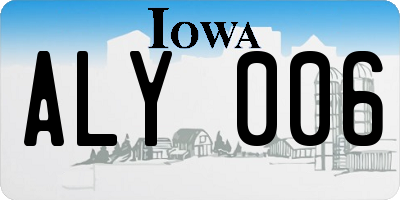 IA license plate ALY006