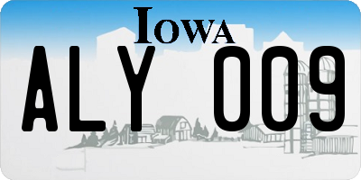 IA license plate ALY009