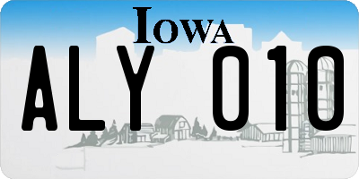 IA license plate ALY010