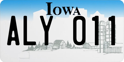 IA license plate ALY011