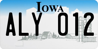 IA license plate ALY012