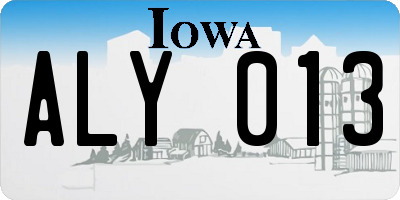 IA license plate ALY013