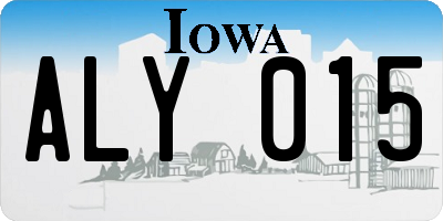 IA license plate ALY015