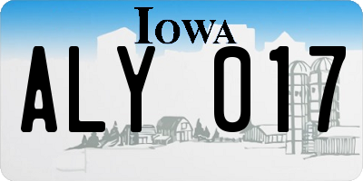 IA license plate ALY017