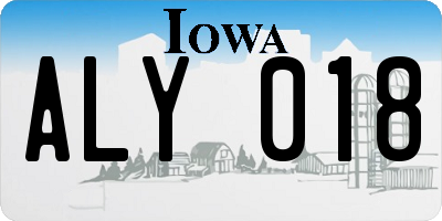 IA license plate ALY018