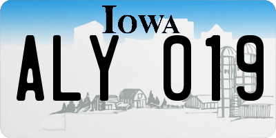 IA license plate ALY019