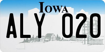 IA license plate ALY020