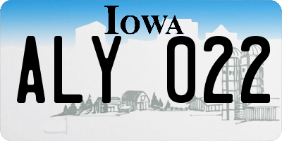 IA license plate ALY022
