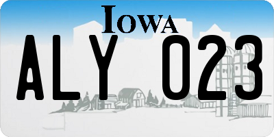 IA license plate ALY023