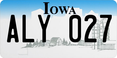 IA license plate ALY027