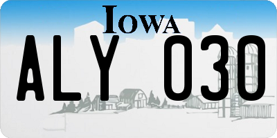 IA license plate ALY030