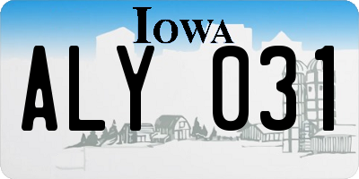 IA license plate ALY031