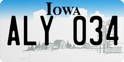 IA license plate ALY034