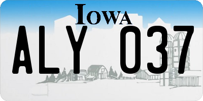 IA license plate ALY037