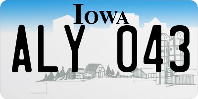 IA license plate ALY043