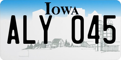 IA license plate ALY045