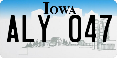 IA license plate ALY047