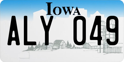 IA license plate ALY049