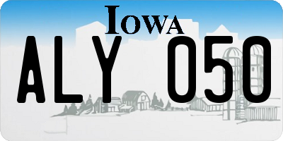 IA license plate ALY050