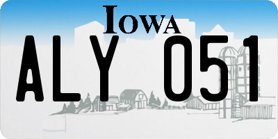 IA license plate ALY051