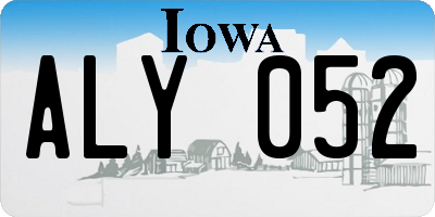 IA license plate ALY052