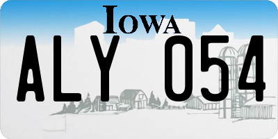 IA license plate ALY054
