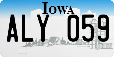IA license plate ALY059