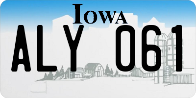 IA license plate ALY061