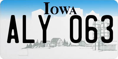 IA license plate ALY063