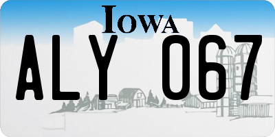 IA license plate ALY067