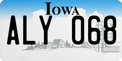 IA license plate ALY068