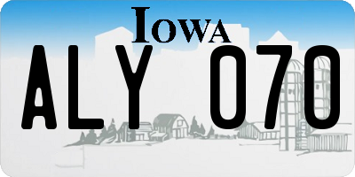 IA license plate ALY070